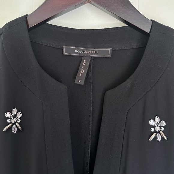 BCBGMAXAZRIA Dyanne Embellished Crystal Tunic Dress Black Small VPX61K22 - Picture 5 of 10
